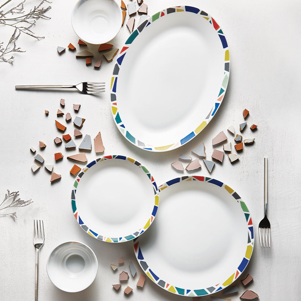 Larah by Borosil Garnet Dinner Set, 33 pc