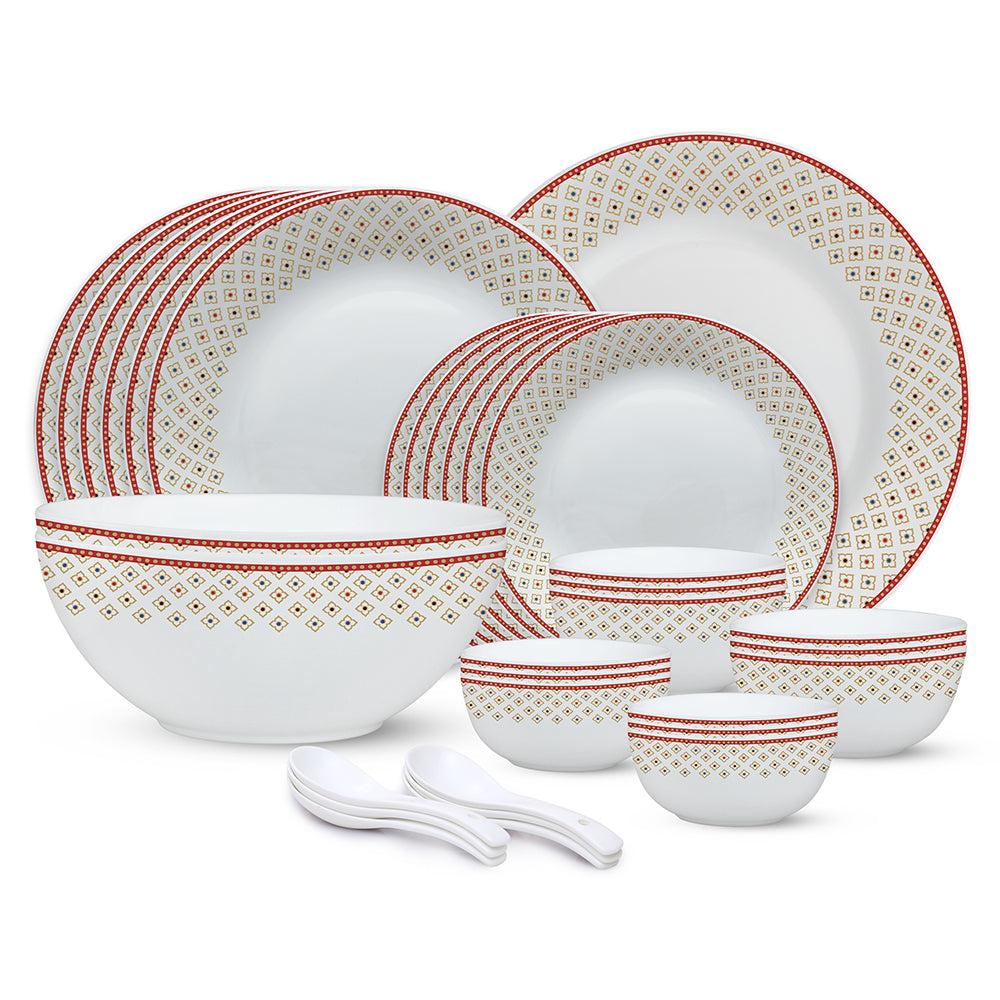 Larah by Borosil, Jeypore Dinner Set, 33 pc
