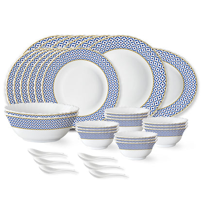 Larah by Borosil Juliet Dinner Set 33 pc Set: Serves 6