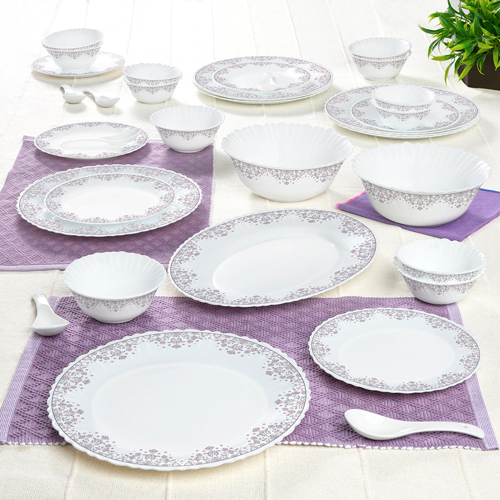 Larah by Borosil Lark Dinner Set 33 pc Set: Serves 6 (Option 1)
