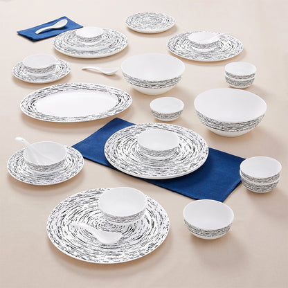 Larah by Borosil Milky Way Dinner Set 33 pc Set: Serves 6