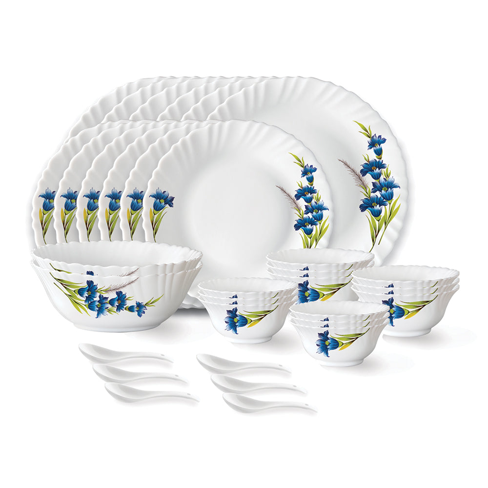 Larah by Borosil Nina Dinner Set 33 pc Set: Serves 6