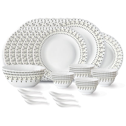 Larah by Borosil Ora Gold Dinner Set 33 pc Set: Serves 6 (Option 1)