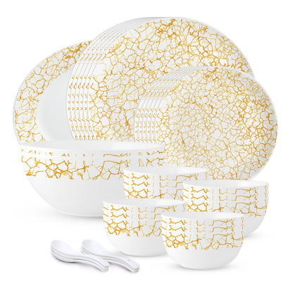 Larah by Borosil, Petra Dinner Set 33 pc Set: Serves 6