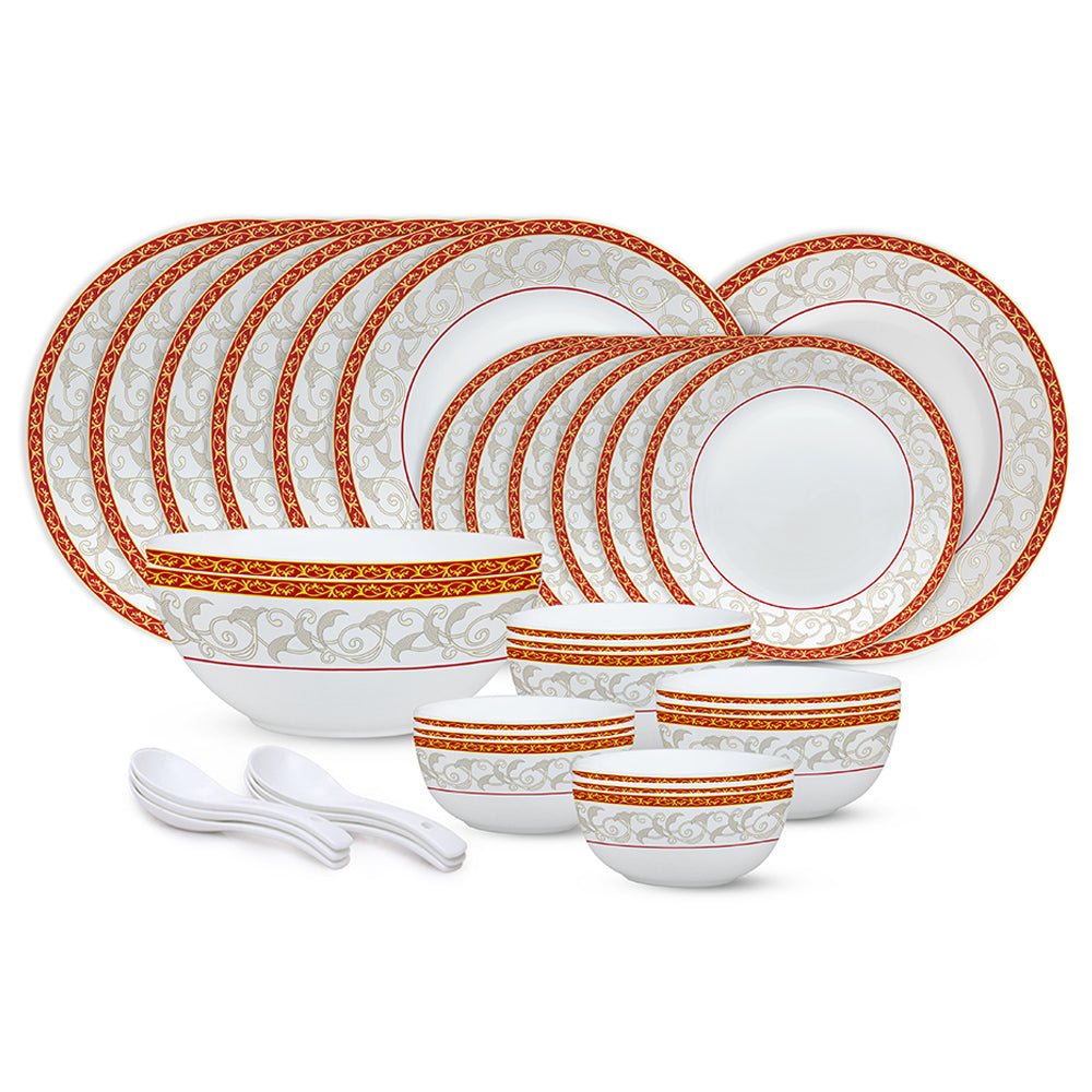Larah by Borosil Ragina Dinner Set 33 pc Set: Serves 6