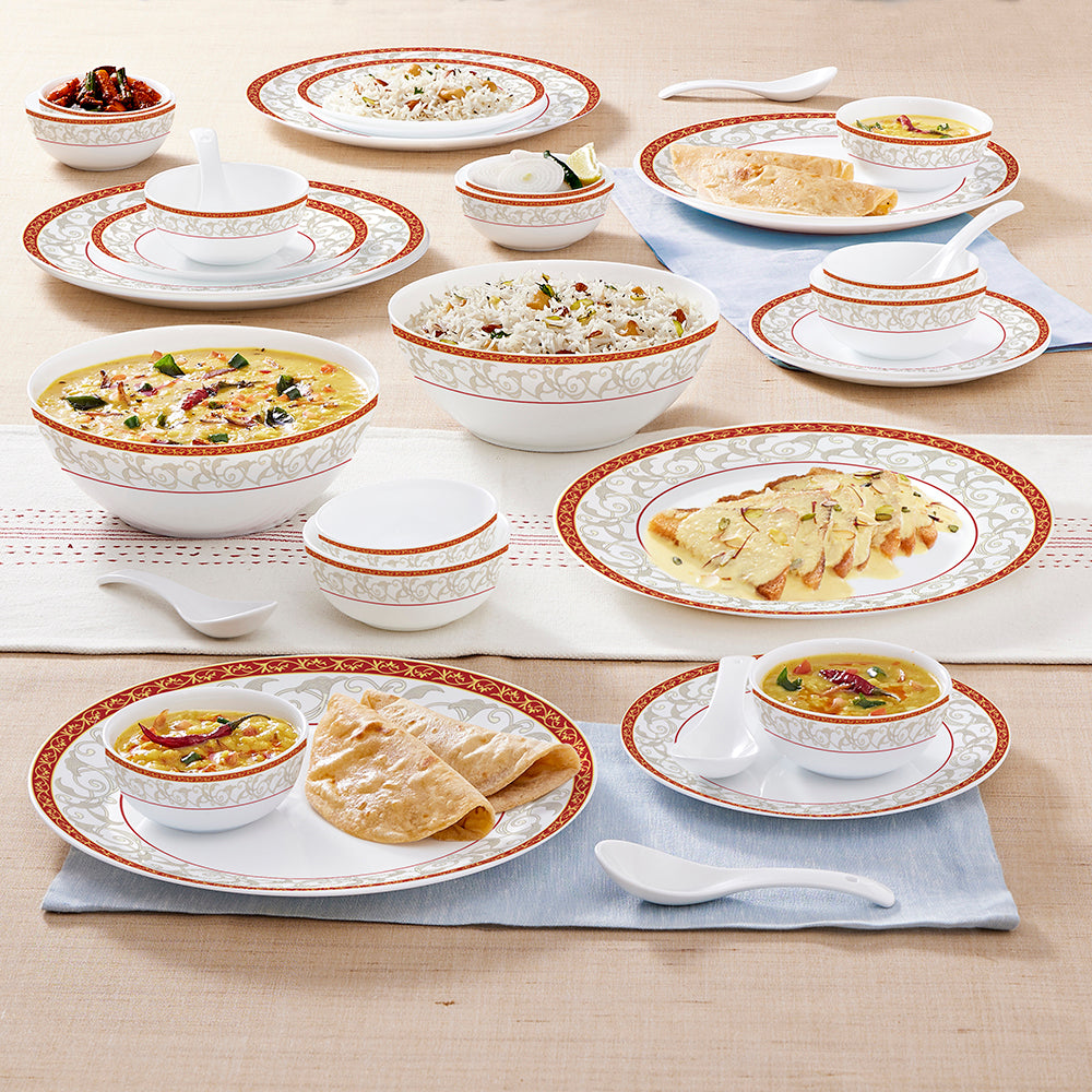 Larah by Borosil Ragina Dinner Set 33 pc Set: Serves 6
