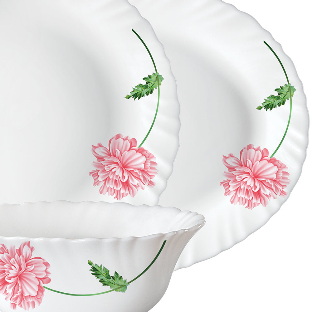 Larah by Borosil Red Mist Dinner Set 33 pc Set: Serves 6 (Option 1)