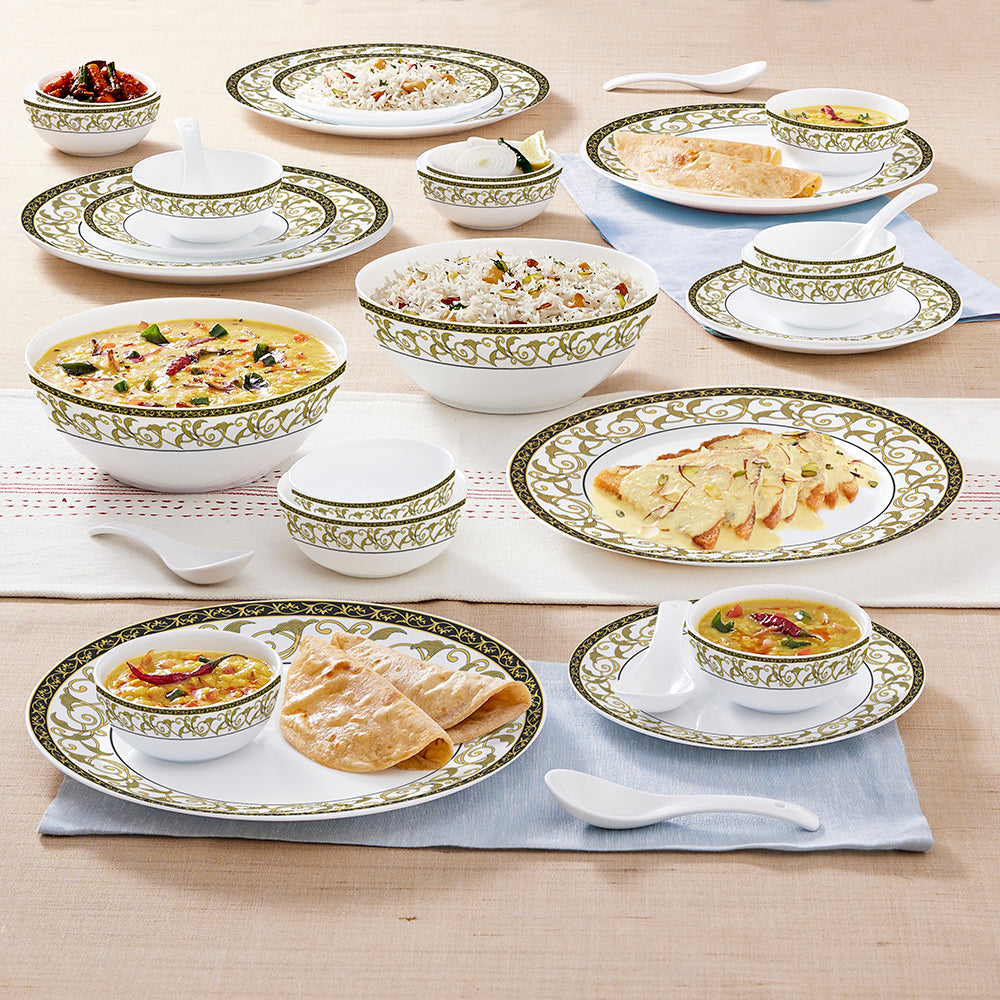 Larah by Borosil Royale Dinner Set 33 pc Set: Serves 6