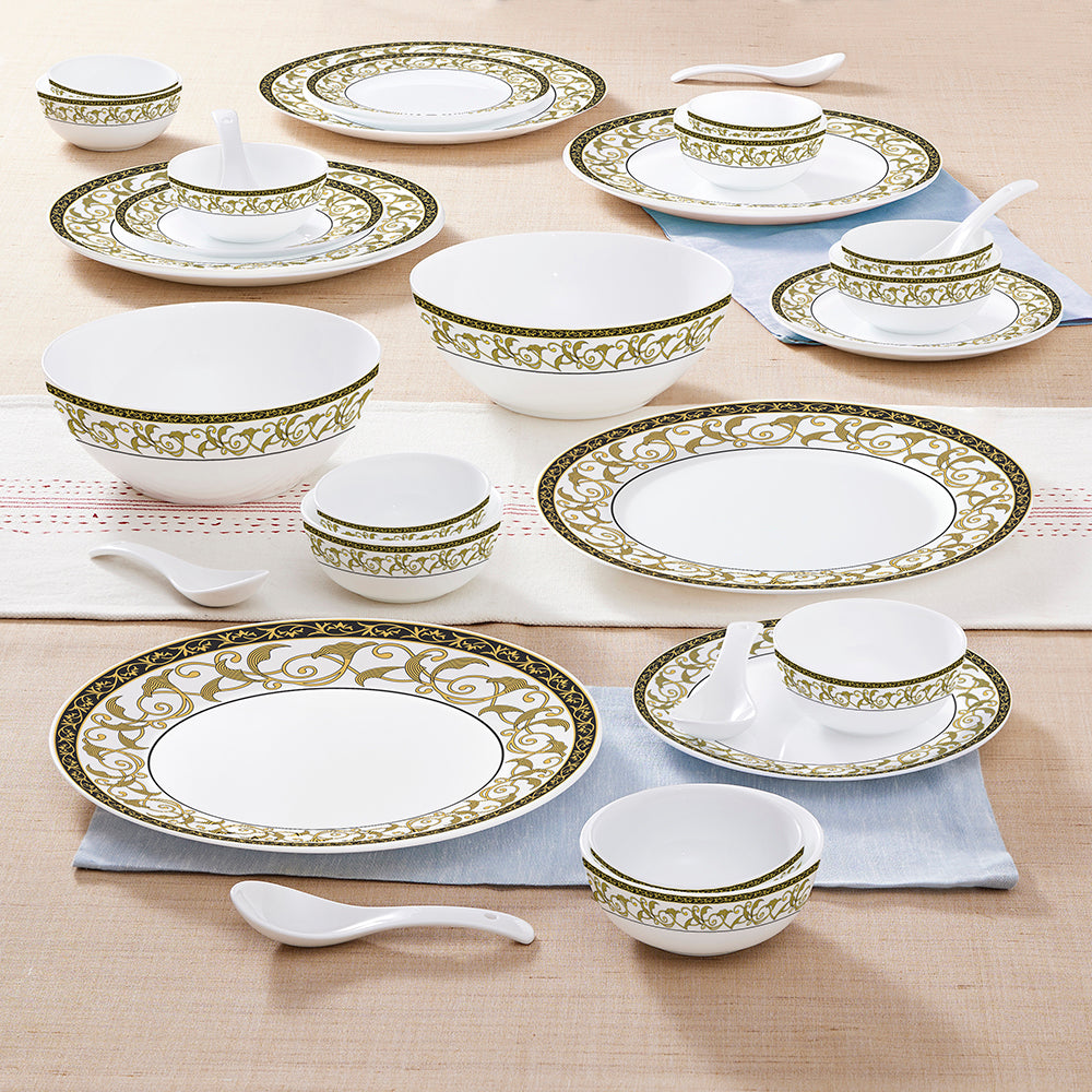 Larah by Borosil Royale Dinner Set 33 pc Set: Serves 6