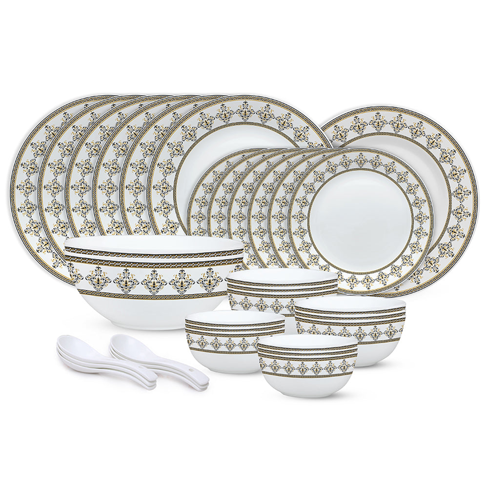 Larah by Borosil Syrah Dinner Set 33 pc Set: Serves 6