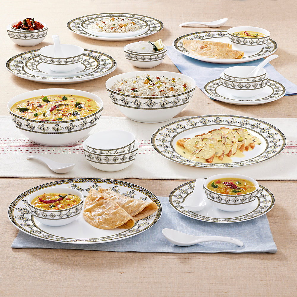 Larah by Borosil Syrah Dinner Set 33 pc Set: Serves 6