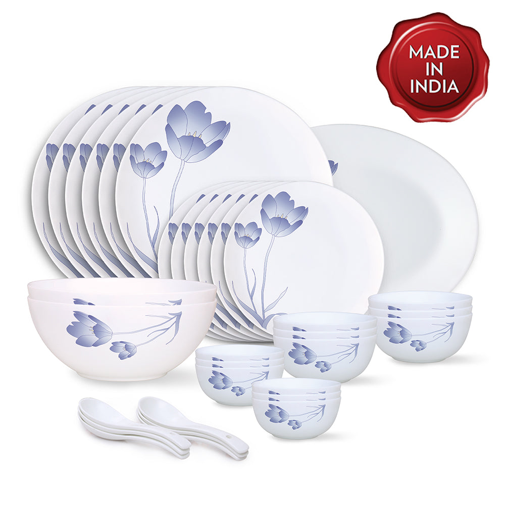 Larah by Borosil Tulip Dinner Set 33 pc Set: Serves 6