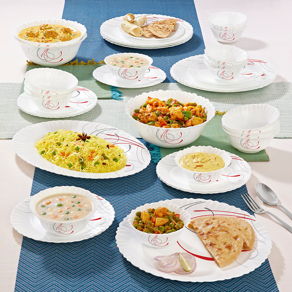 Larah by Borosil Boro Dinner Set 36 pc Set: Serves 8