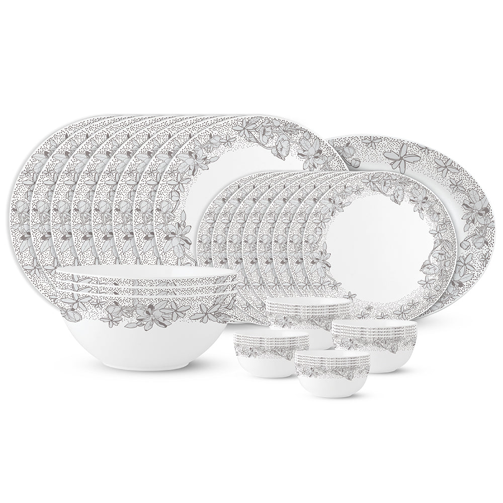 Larah by Borosil, Eden Blue Dinner Set 36 pc Set: Serves 8
