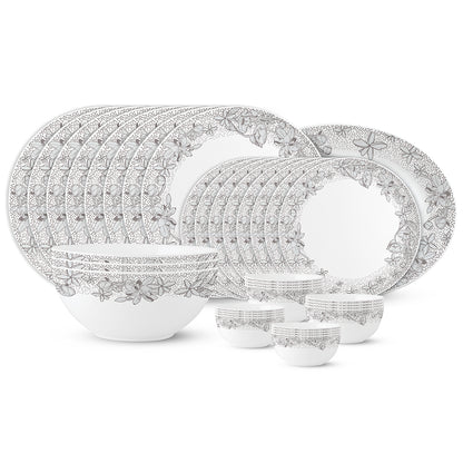 Larah by Borosil, Eden Blue Dinner Set 36 pc Set: Serves 8