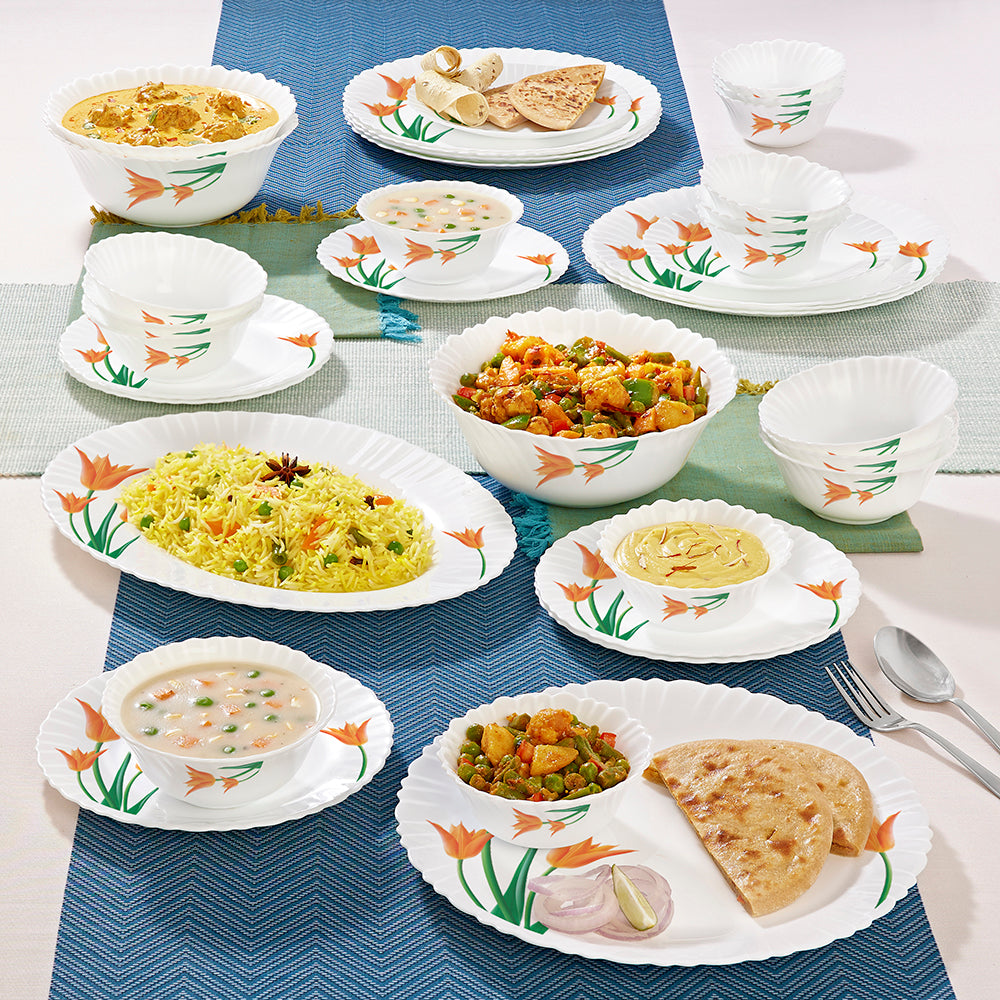 Larah by Borosil Firefly Dinner Set 36 pc Set: Serves 8