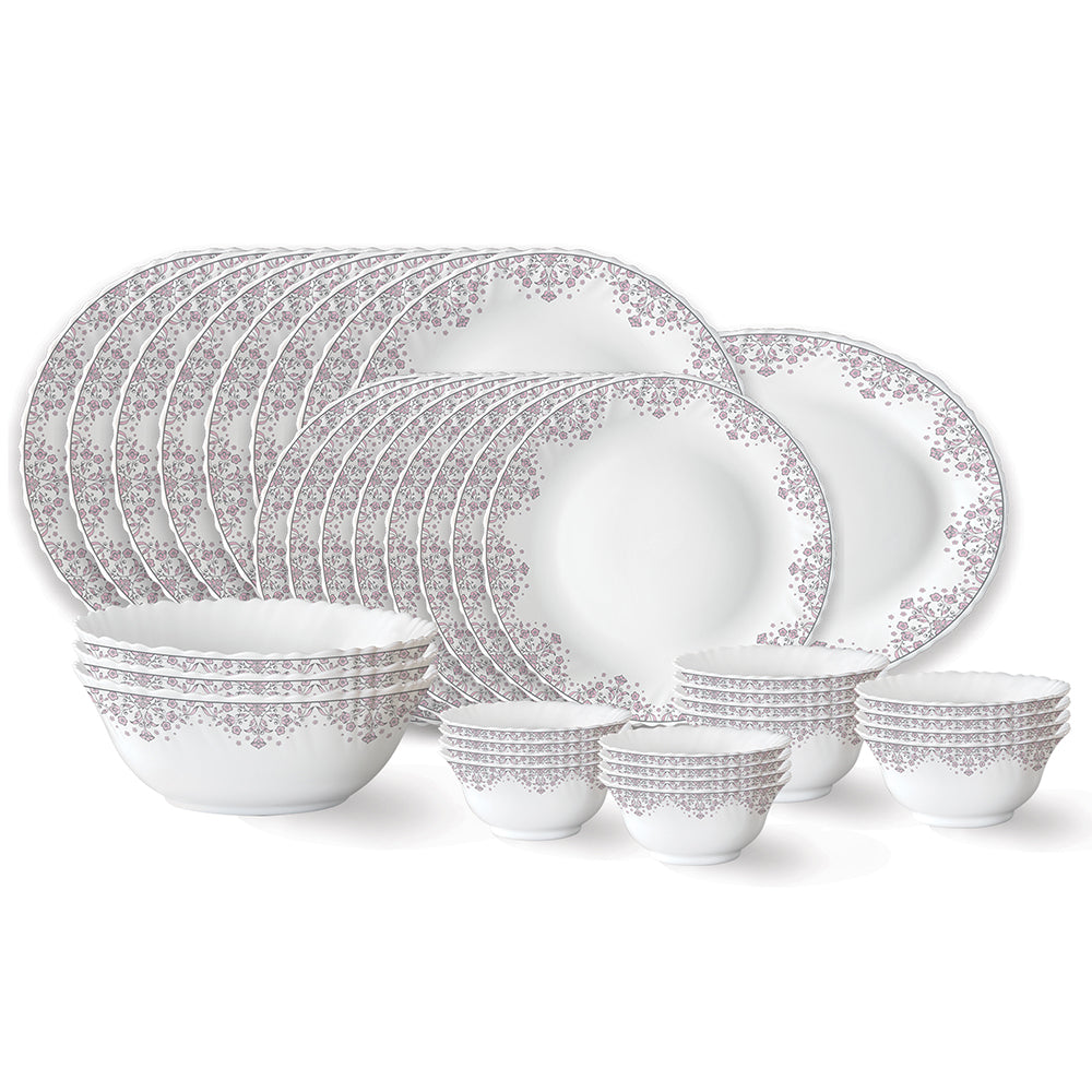 Larah by Borosil Lark Dinner Set 36 pc Set: Serves 8