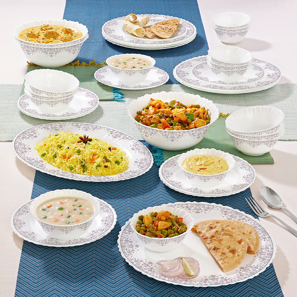Larah by Borosil Lark Dinner Set 36 pc Set: Serves 8