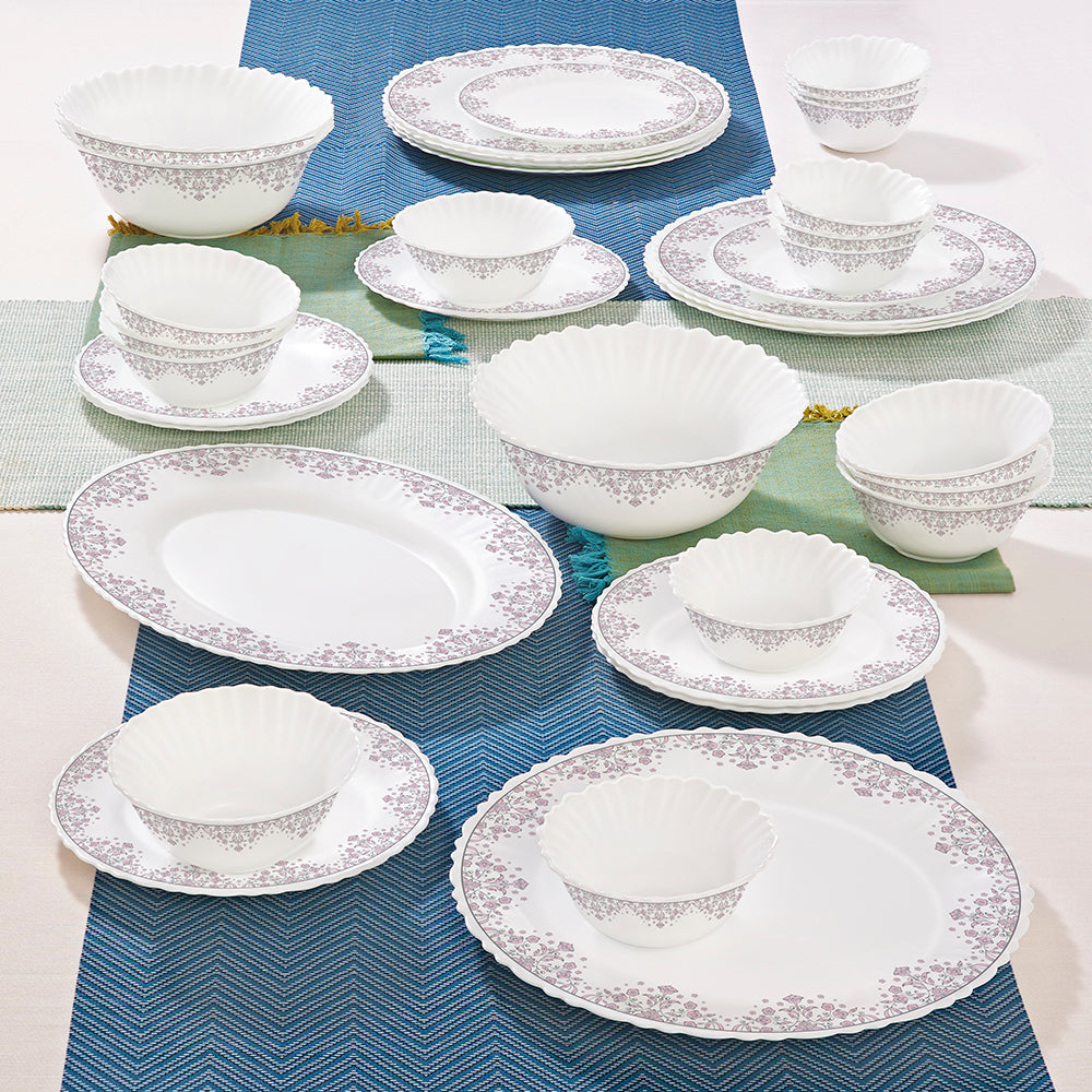 Larah by Borosil Lark Dinner Set 36 pc Set: Serves 8