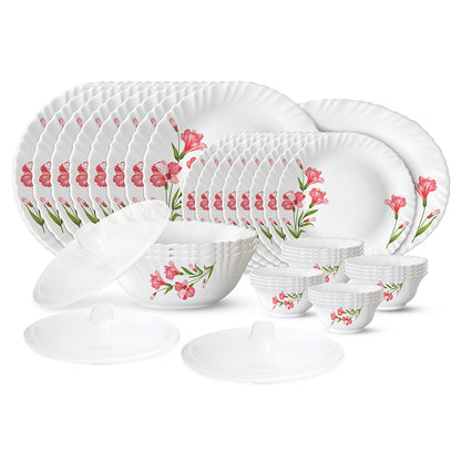 Larah by Borosil, Marina Peach Dinner Set 36 pc Set: Serves 8