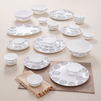 Larah by Borosil Moonbeam Dinner Set 36 pc Set: Serves 8