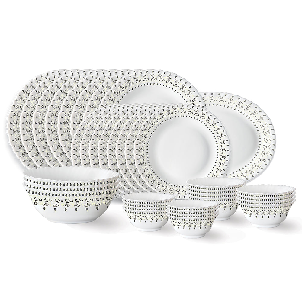 Larah by Borosil Ora Gold Dinner Set 36 pc Set: Serves 8