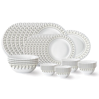 Larah by Borosil Ora Gold Dinner Set 36 pc Set: Serves 8