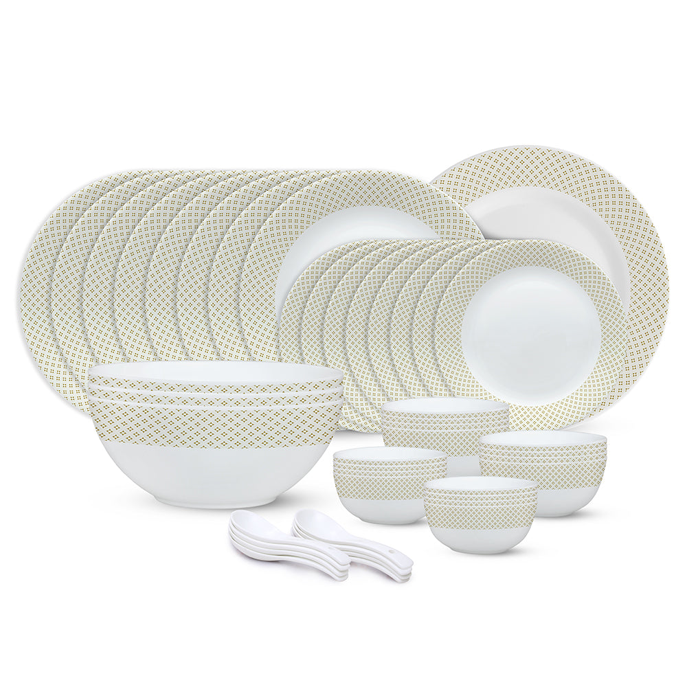 Larah by Borosil, Cara Dinner Set 44 pc Set: Serves 8