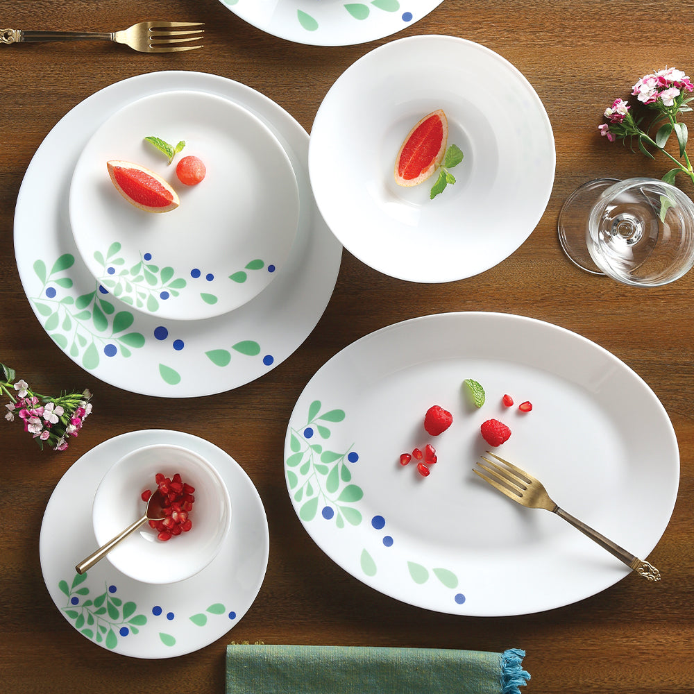 Larah by Borosil Foliage Dinner Set, 44 pc