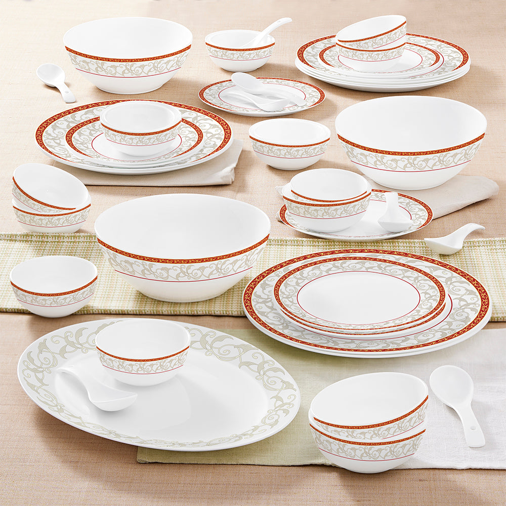 Larah by Borosil Ragina Dinner Set 44 pc Set: Serves 8