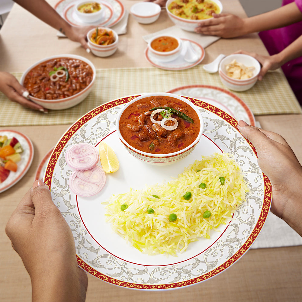 Larah by Borosil Ragina Dinner Set 44 pc Set: Serves 8