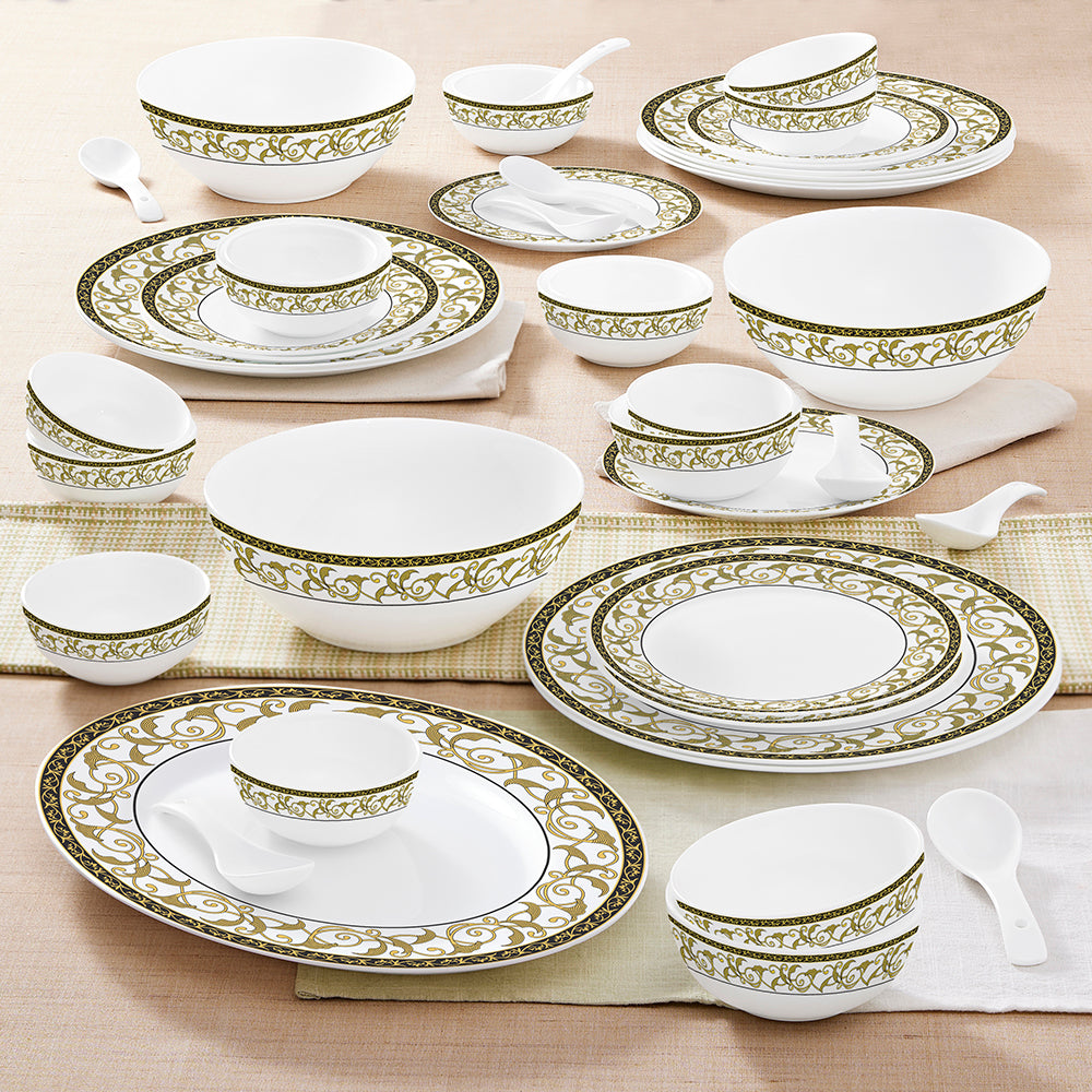 Larah by Borosil Royale Dinner Set 44 pc Set: Serves 8