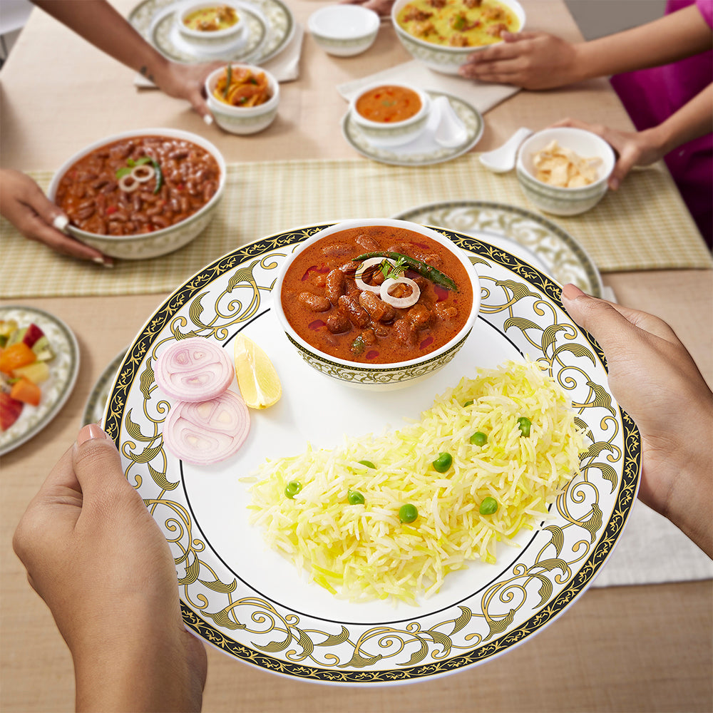 Larah by Borosil Royale Dinner Set 44 pc Set: Serves 8
