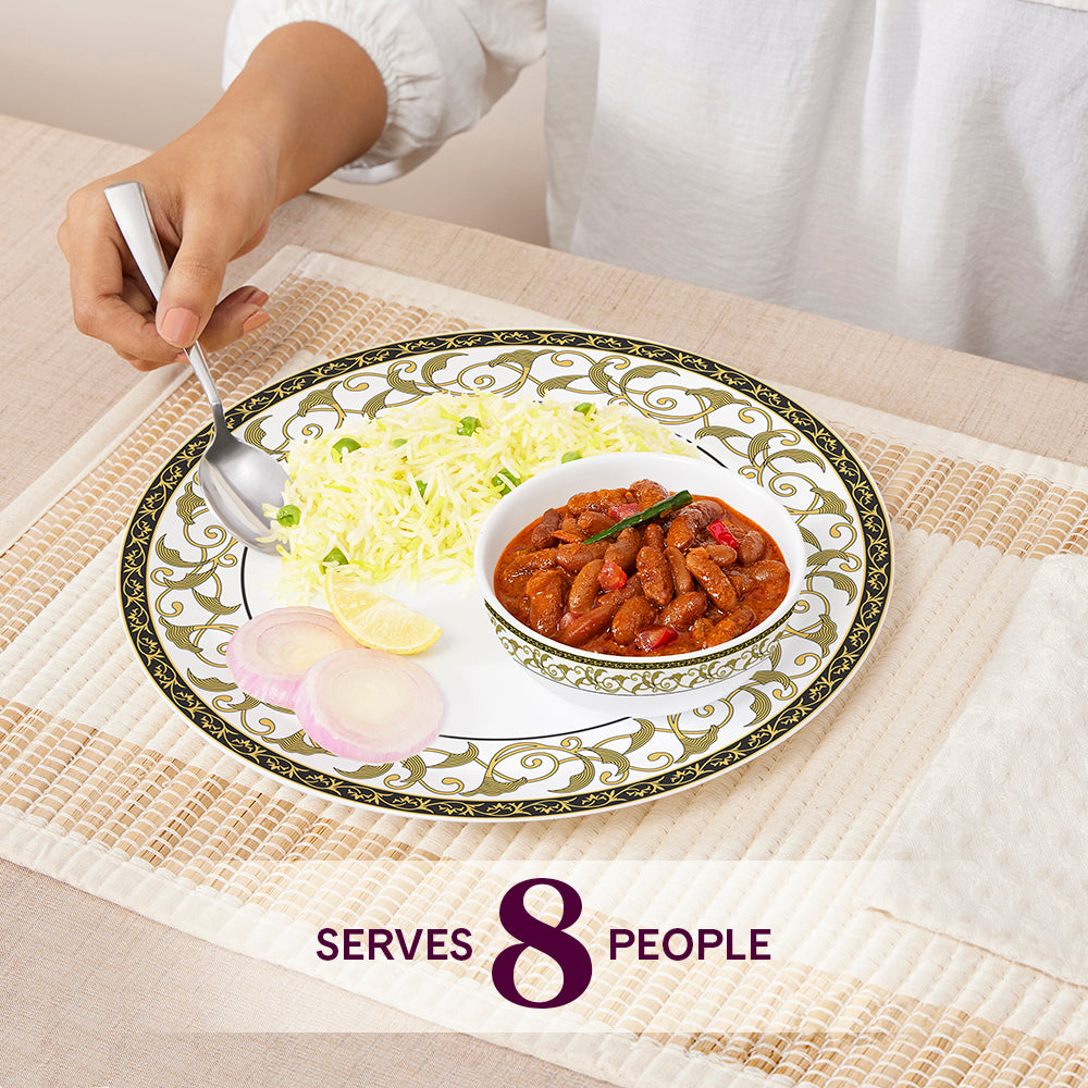 Larah by Borosil Royale Dinner Set 44 pc Set: Serves 8