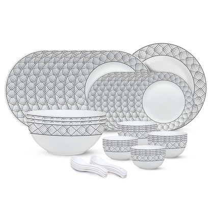 Larah by Borosil, Cycladia Dinner Set 44 pc Set: Serves 8