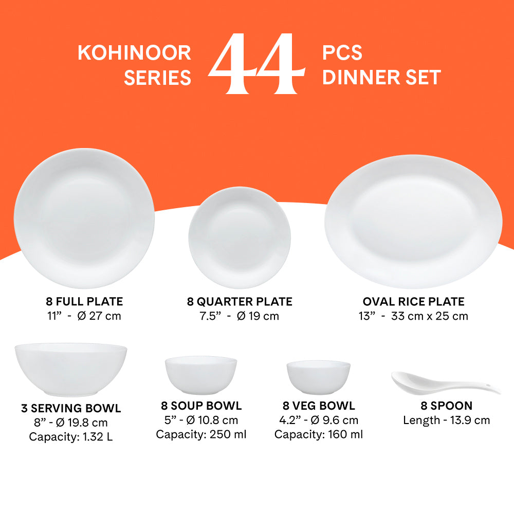Larah by Borosil, Minar Dinner Set, 27 pc