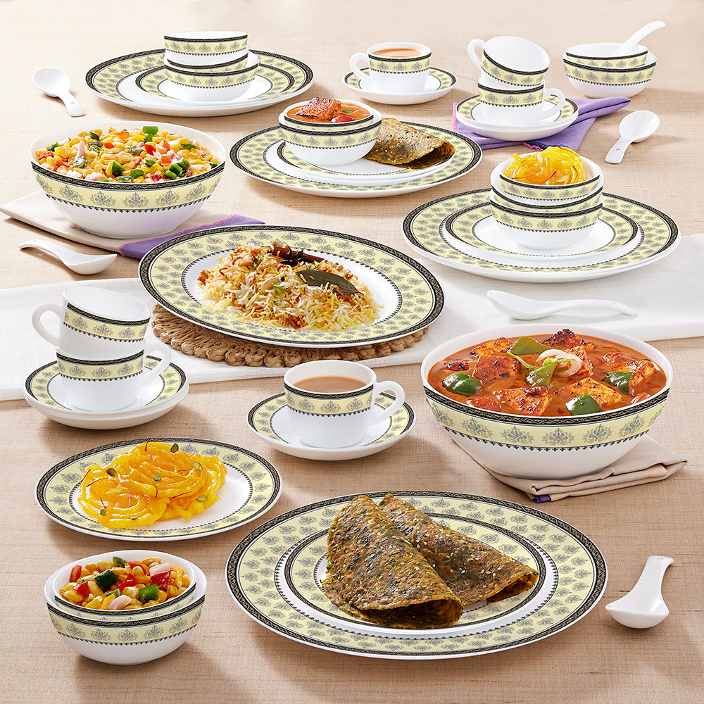 Larah by Borosil Amer Dinner Set 45 pc Set: Serves 6