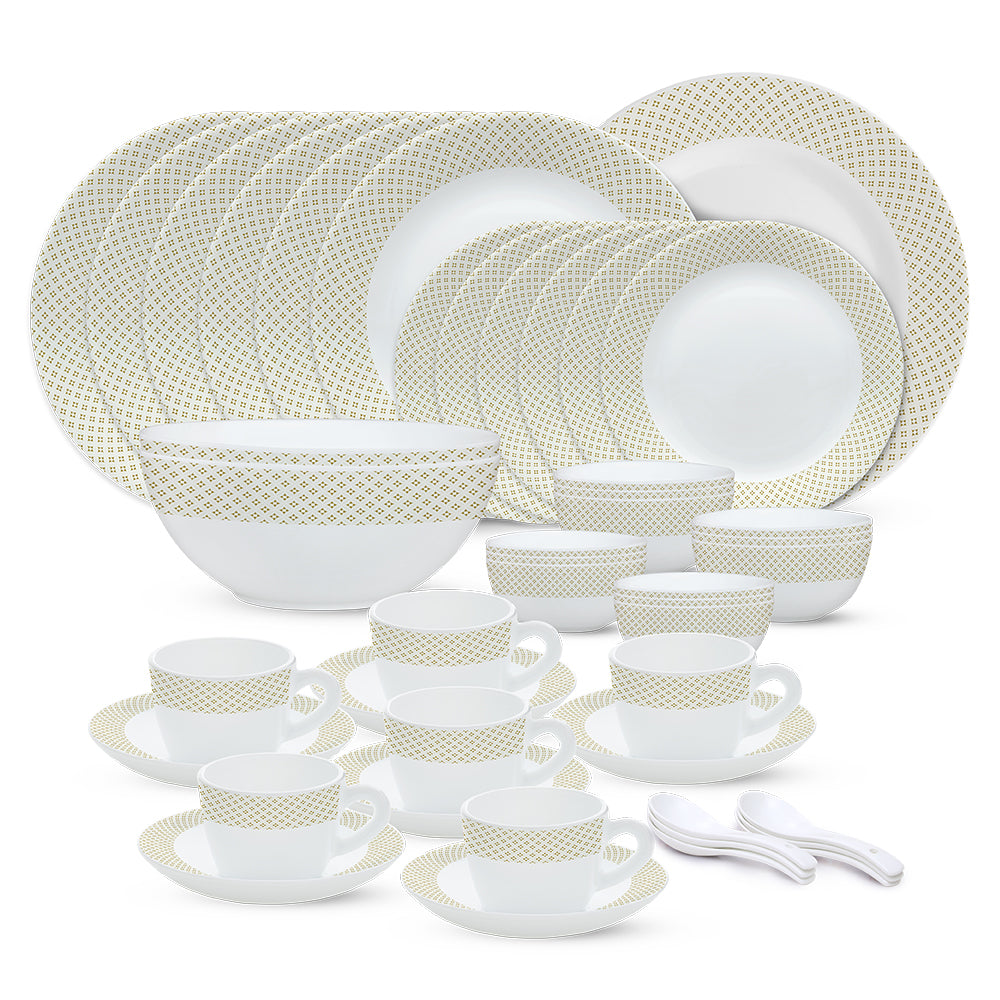 Larah by Borosil, Cara Dinner Set, 45 pc