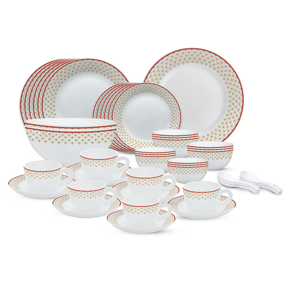 Larah by Borosil, Jeypore Dinner Set, 45 pc