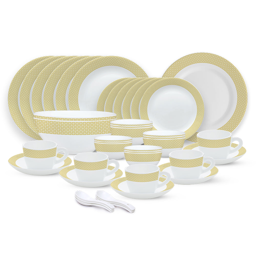 Larah by Borosil, Orleans Dinner Set 45 pc Set: Serves 6