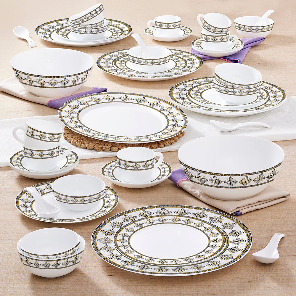 Larah by Borosil Syrah Dinner Set 45 pc Set: Serves 6