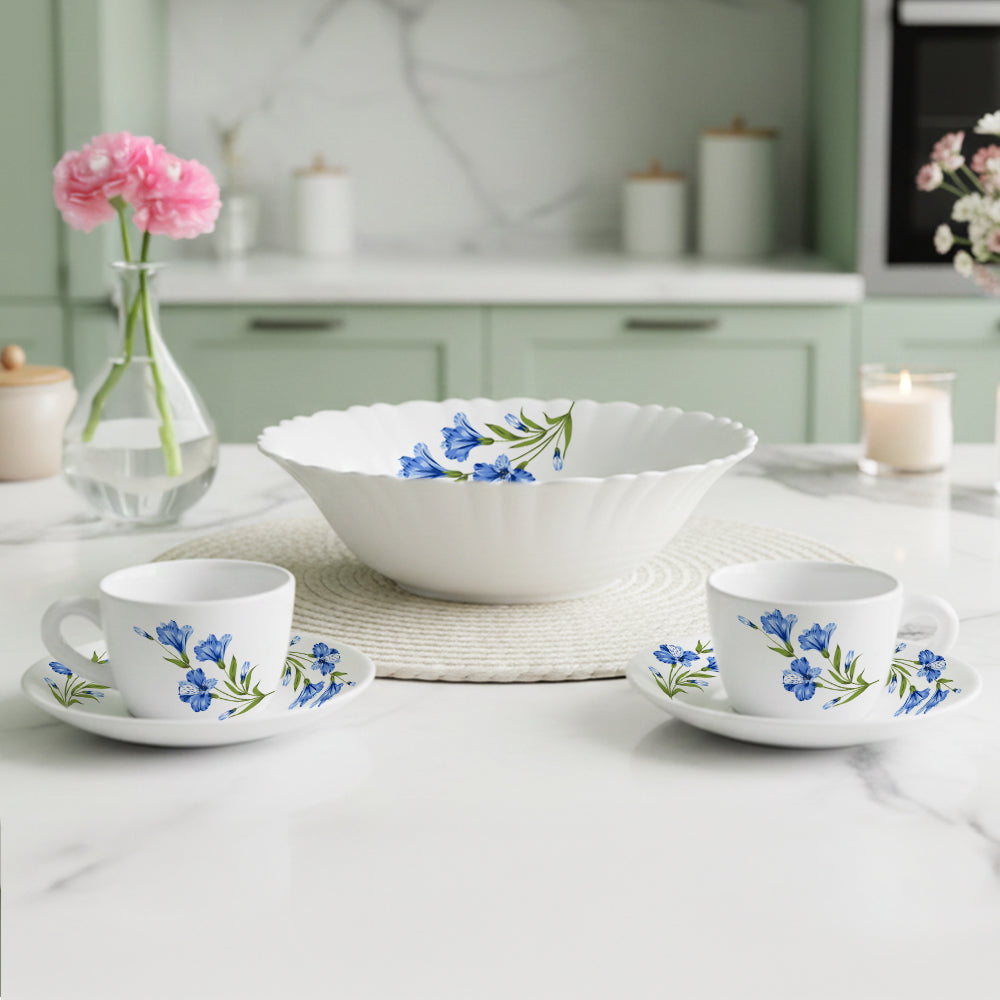 Larah By Borosil Marina Peach Tea Set