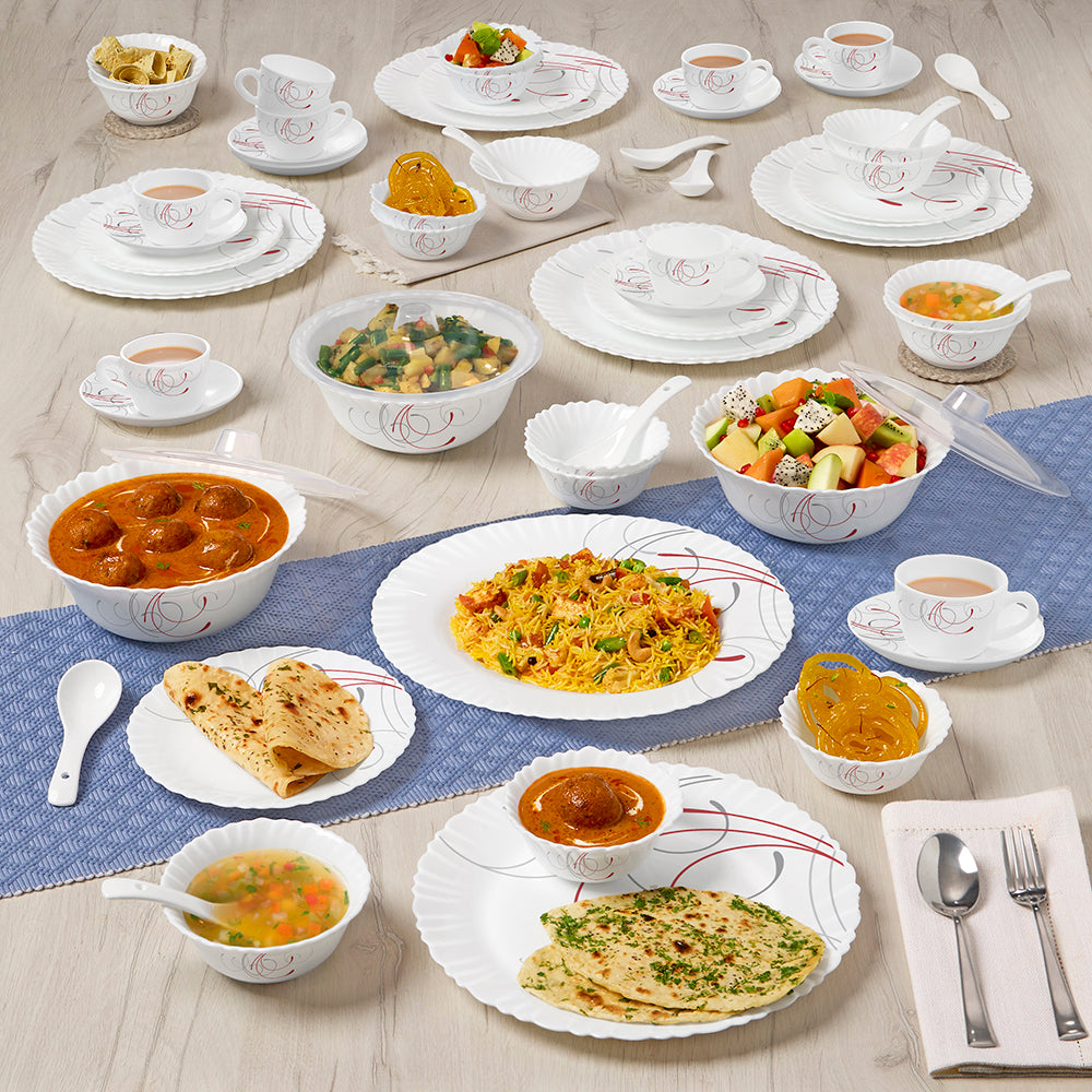 Larah by Borosil Boro Dinner Set 63 pc Set: Serves 8