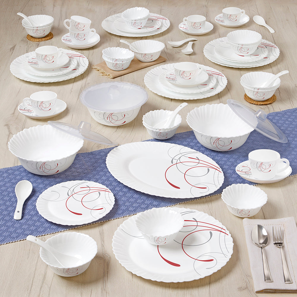 Larah by Borosil Boro Dinner Set 63 pc Set: Serves 8