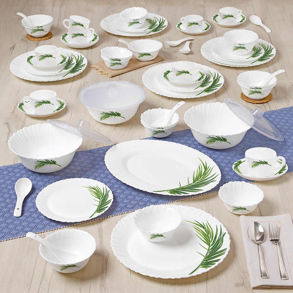 Larah by Borosil Crescent Dinner Set 63 pc Set: Serves 8