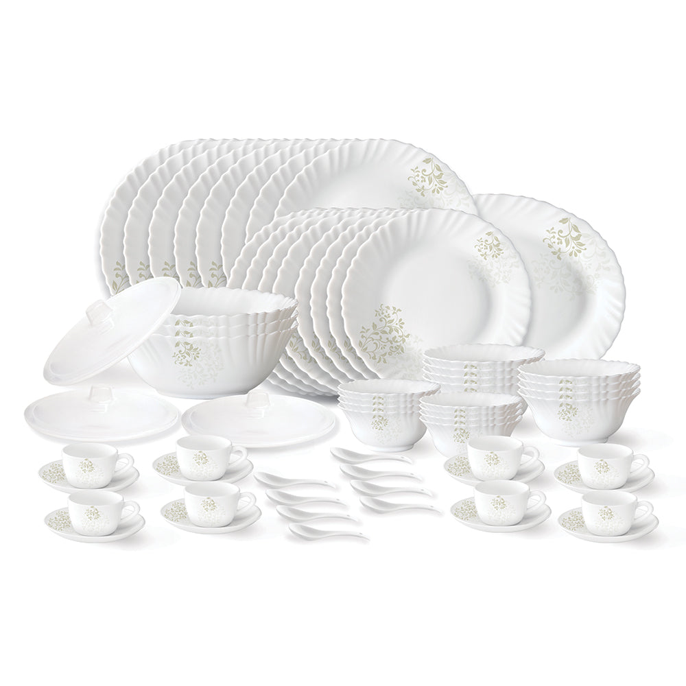 Larah by Borosil Ingot Dinner Set 63 pc Set: Serves 8