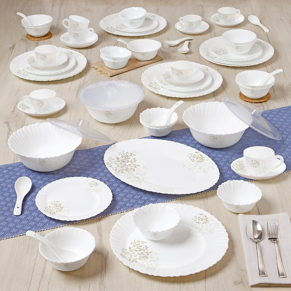 Larah by Borosil Ingot Dinner Set 63 pc Set: Serves 8