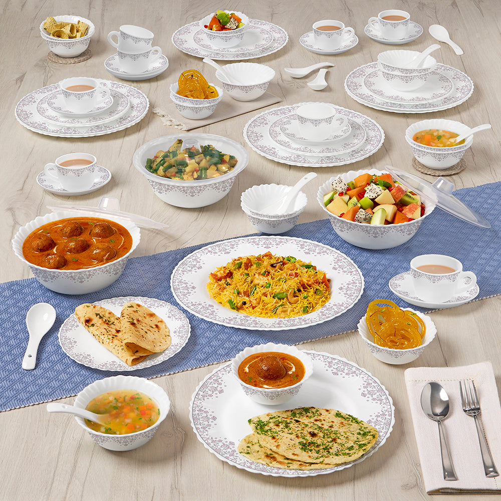 Larah by Borosil Lark Dinner Set 63 pc Set: Serves 8