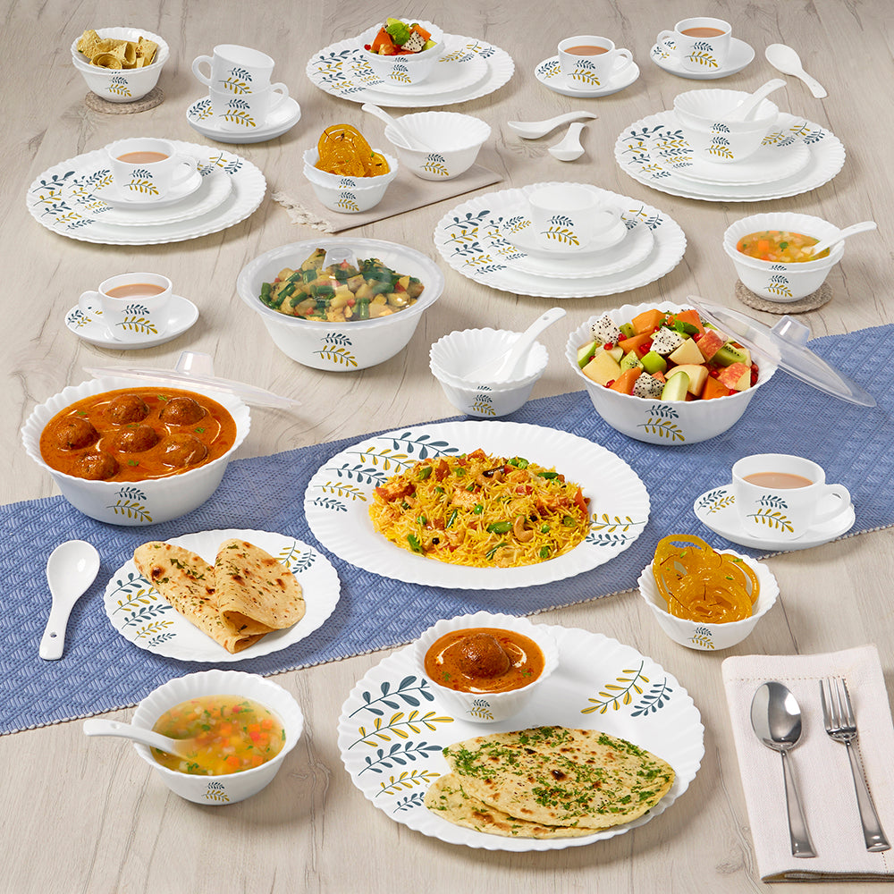 Larah by Borosil Niva Dinner Set 63 pc Set: Serves 8