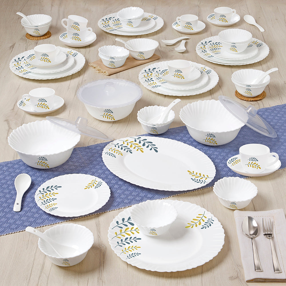 Larah by Borosil Niva Dinner Set 63 pc Set: Serves 8